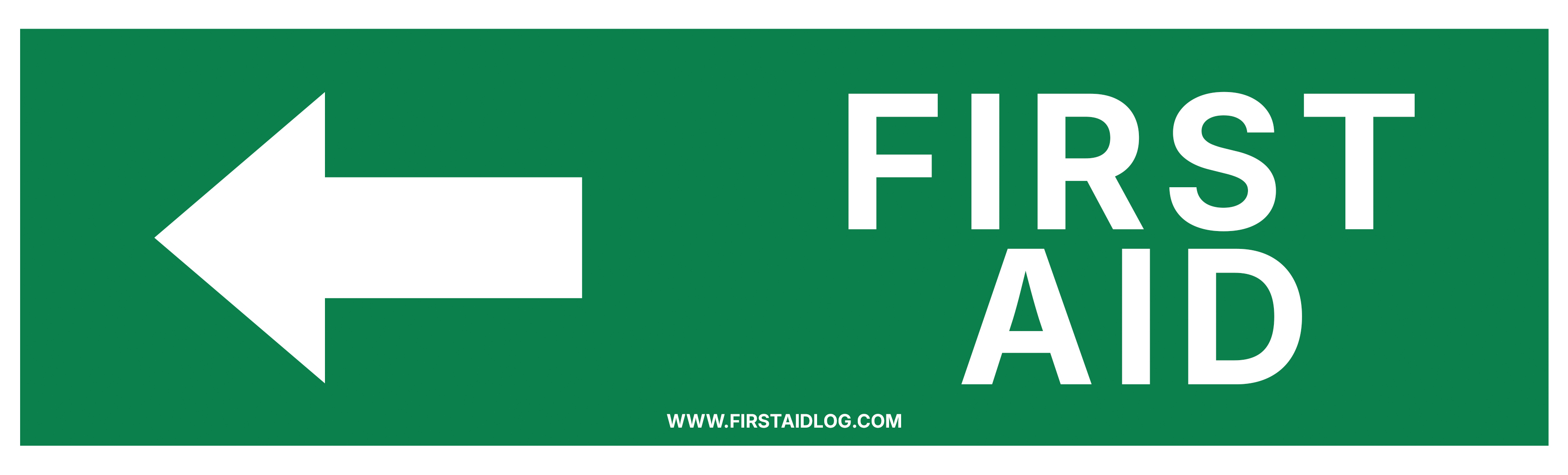 First Aid directional sign with left arrow